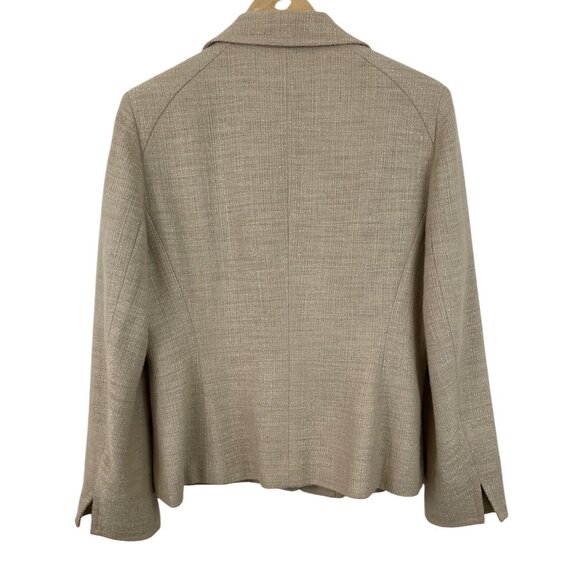 Talbots Womens Beige Tweed Blazer Jacket Size 12 - Picture 2 of 9